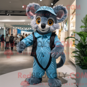 Sky Blue Lemur maskot...