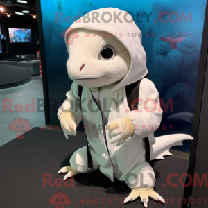 Hvid Axolotls maskot...