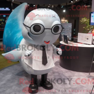 Silver Whale mascot costume...
