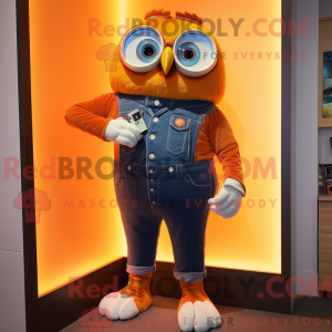 Orange Owl mascot costume...