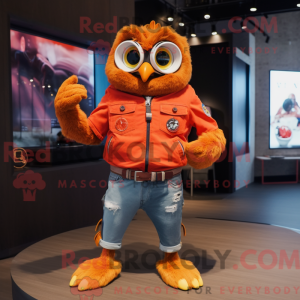 Oranje Uil mascotte kostuum...