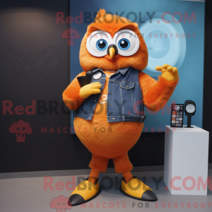 Orange Owl mascot costume...