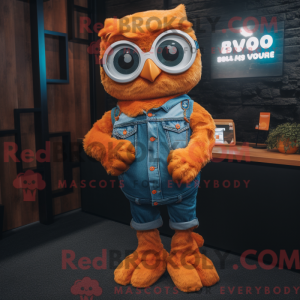 Orange Owl mascot costume...