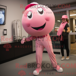 Pink baseball bold maskot...