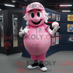 Pink baseball bold maskot...