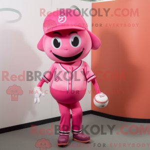 Pink Baseball Ball mascot...