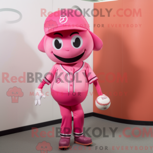 Pink baseball bold maskot...