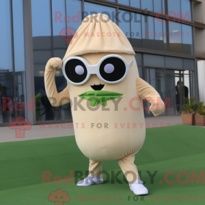 Beige Celery mascot costume...