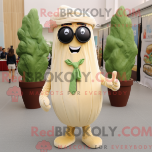 Beige Celery mascot costume...