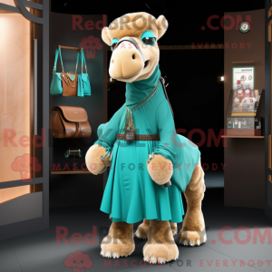 Blågrøn Camel maskot...