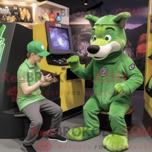 Grøn Dingo maskot kostume...