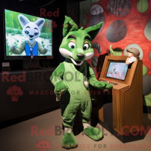 Grøn Dingo maskot kostume...