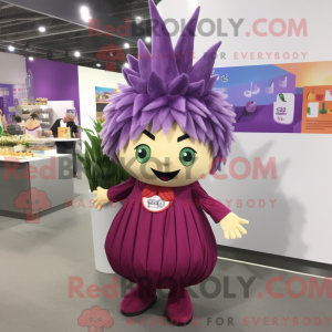 Paars Onion mascottekostuum...