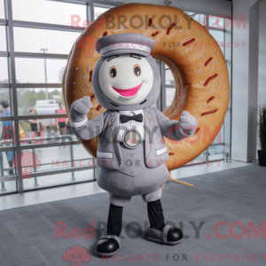 Gray Donut mascot costume...