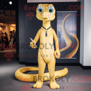Gold Python mascot costume...