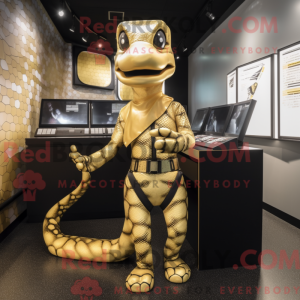 Gold Python mascot costume...