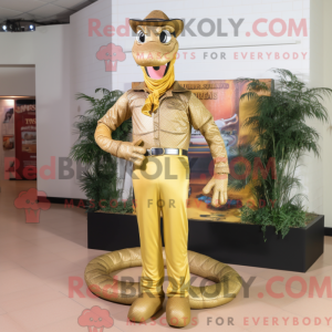 Gold Python mascot costume...