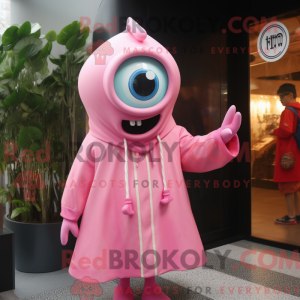 Pink Cyclops mascot costume...