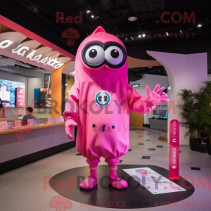 Pink Cyclops maskot kostume...