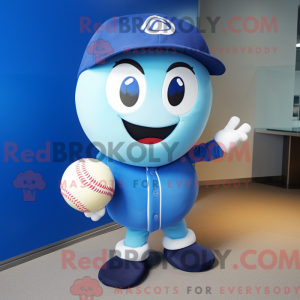 Blue Baseball Ball mascot...