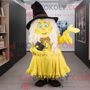 Lemon Yellow Witch mascot...