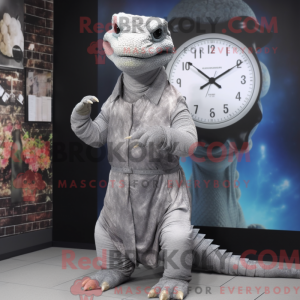 Gray Komodo Dragon mascot...