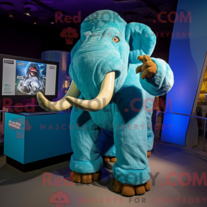 Cyan Mammut Maskottchen...