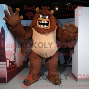 Brown Ogre mascot costume...