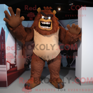 Brown Ogre mascottekostuum...