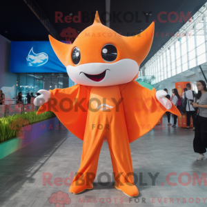 Orange Manta Ray mascot...
