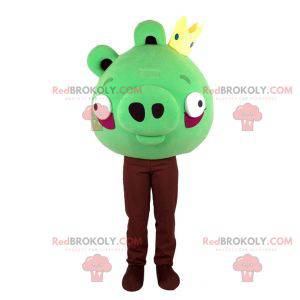 Angry Birds groene mascotte. Groen varken mascotte -