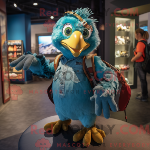 Teal Hawk-maskotdraktfigure...