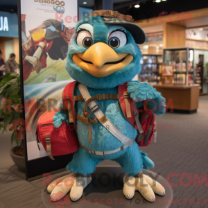 Teal Hawk-maskotdraktfigure...