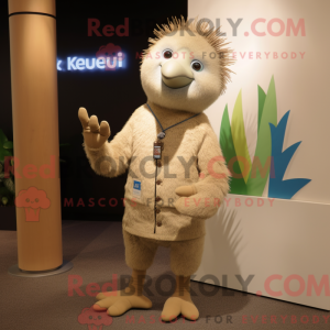 Beige Kiwi-maskotdraktfigur...