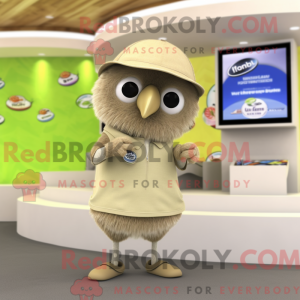 Beige Kiwi mascot costume...