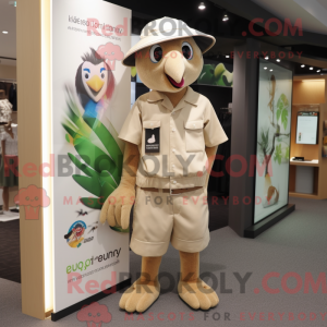 Beige Kiwi mascot costume...