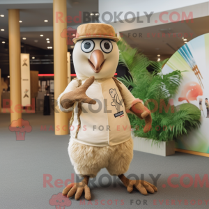 Beige Kiwi mascot costume...