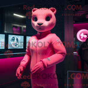 Pink Puma mascot costume...