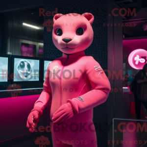 Postava maskota růžové Puma...