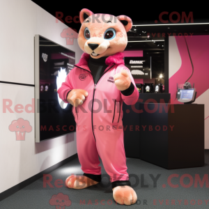 Roze Puma mascottekostuum...