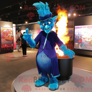 Blue Fire Eater mascot...