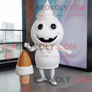 White Ice Cream Cone mascot...