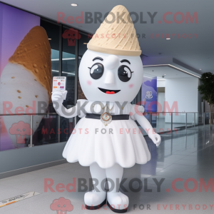 White Ice Cream Cone mascot...