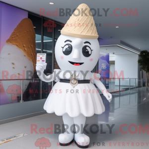 White Ice Cream Cone maskot...