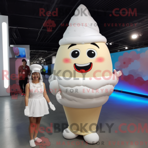White Ice Cream Cone mascot...