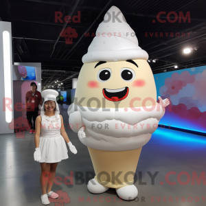 White Ice Cream Cone maskot...