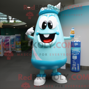 Cyan Bottle Of Milk mascot...