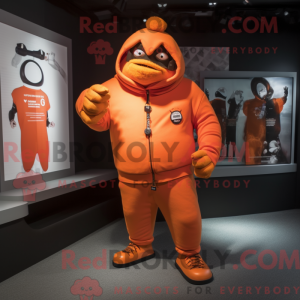 Orange Strongman maskot...