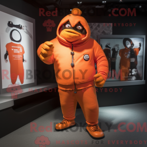 Oranžová postava maskota...