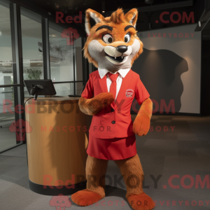 Red Lynx mascot costume...